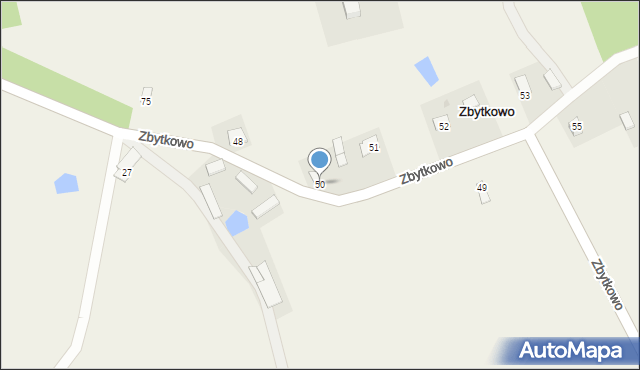 Zbytkowo, Zbytkowo, 50, mapa Zbytkowo