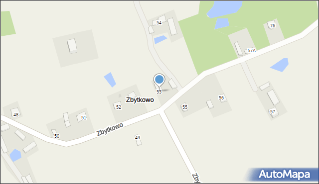 Zbytkowo, Zbytkowo, 53, mapa Zbytkowo