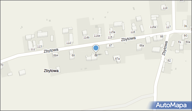 Zbytowa, Zbytowa, 68, mapa Zbytowa