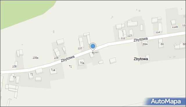 Zbytowa, Zbytowa, 70, mapa Zbytowa