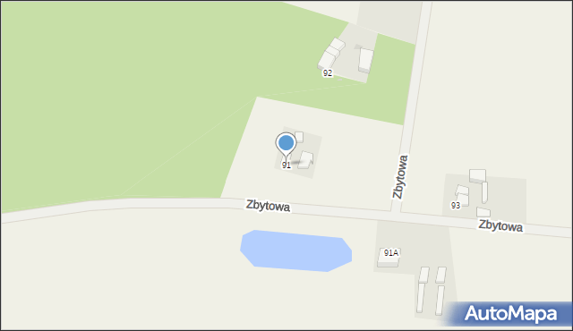 Zbytowa, Zbytowa, 91, mapa Zbytowa