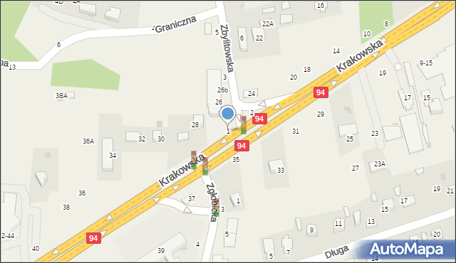 Zgłobice, Zbylitowska, 1, mapa Zgłobice