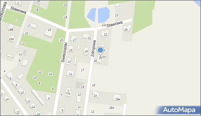 Andrespol, Zdrojowa, 20, mapa Andrespol
