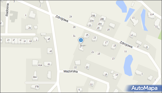 Banino, Zdrojowa, 27, mapa Banino