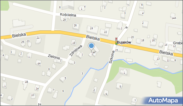 Bujaków, Zdrojowa, 1A, mapa Bujaków