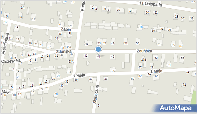 Chorzele, Zduńska, 44, mapa Chorzele