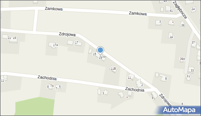 Czaniec, Zdrojowa, 13, mapa Czaniec