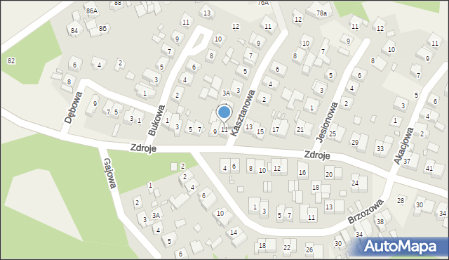 Czerwonak, Zdroje, 11, mapa Czerwonak