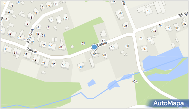 Czerwonak, Zdroje, 60, mapa Czerwonak