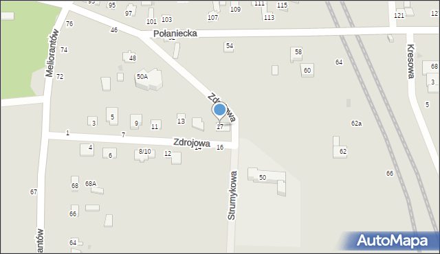 Częstochowa, Zdrojowa, 17, mapa Częstochowy