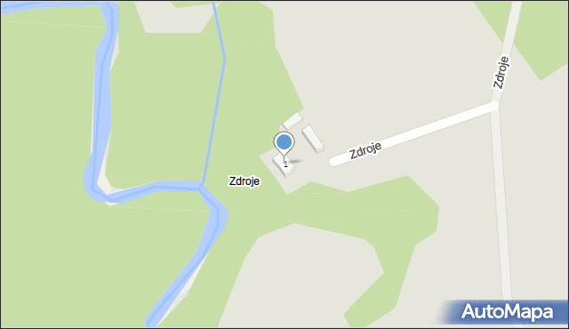 Drawsko Pomorskie, Zdroje, 1, mapa Drawsko Pomorskie