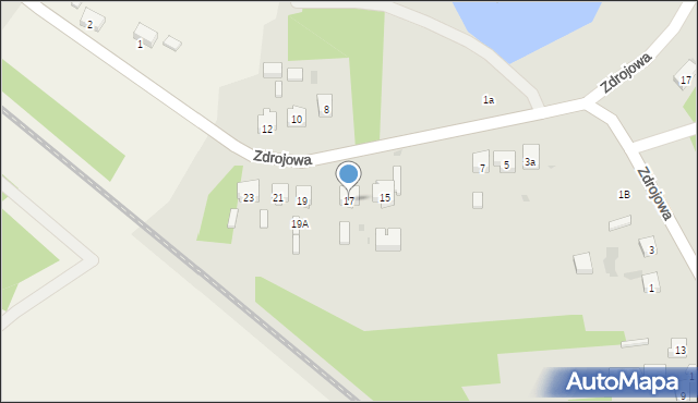 Drzewica, Zdrojowa, 17, mapa Drzewica