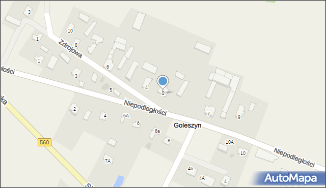 Goleszyn, Zdrojowa, 2, mapa Goleszyn