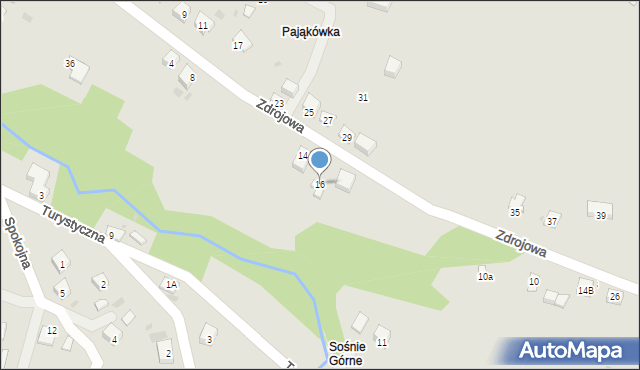 Grybów, Zdrojowa, 16, mapa Grybów