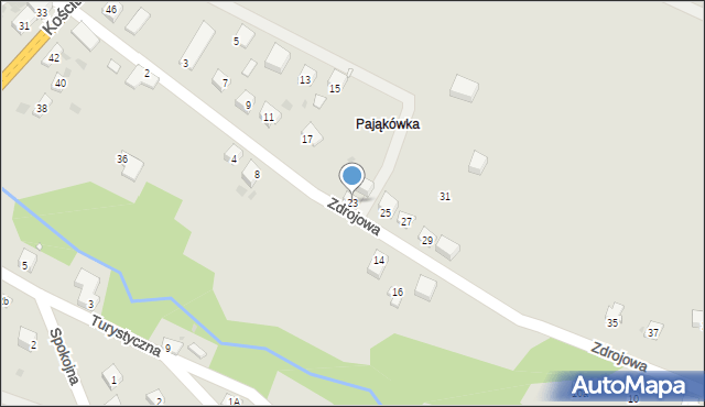 Grybów, Zdrojowa, 23, mapa Grybów