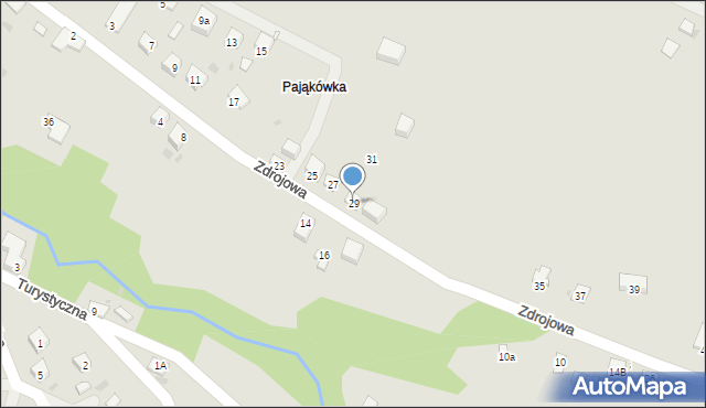 Grybów, Zdrojowa, 29, mapa Grybów