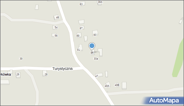 Grybów, Zdrojowa, 95, mapa Grybów