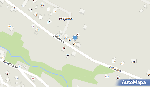 Grybów, Zdrojowa, 9a, mapa Grybów