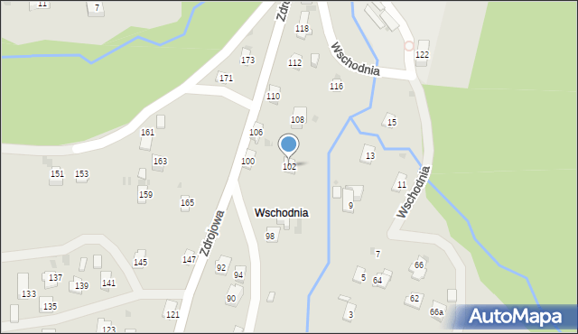 Iwonicz-Zdrój, Zdrojowa, 102, mapa Iwonicz-Zdrój