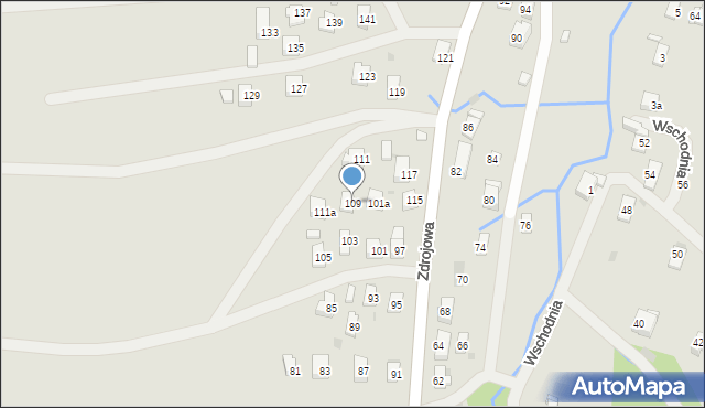 Iwonicz-Zdrój, Zdrojowa, 109, mapa Iwonicz-Zdrój