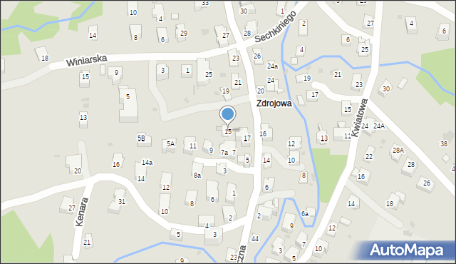 Iwonicz-Zdrój, Zdrojowa, 15, mapa Iwonicz-Zdrój