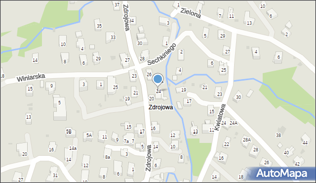 Iwonicz-Zdrój, Zdrojowa, 24, mapa Iwonicz-Zdrój