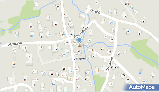 Iwonicz-Zdrój, Zdrojowa, 24a, mapa Iwonicz-Zdrój