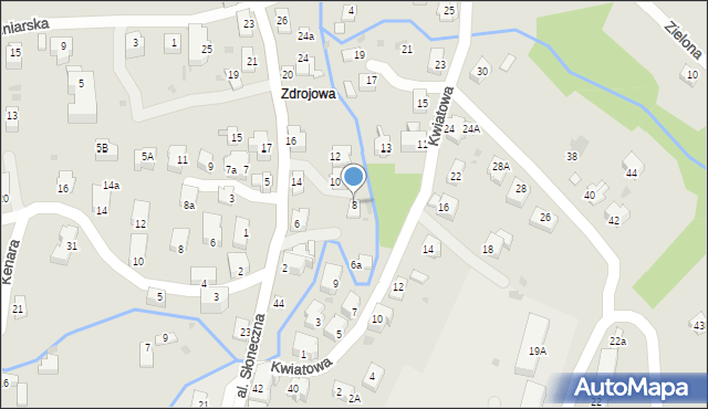 Iwonicz-Zdrój, Zdrojowa, 8, mapa Iwonicz-Zdrój