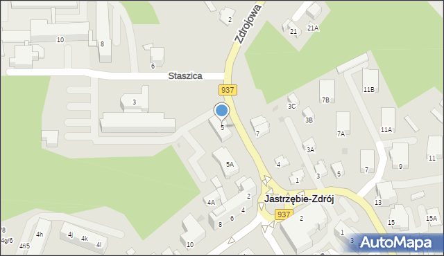 Jastrzębie-Zdrój, Zdrojowa, 5, mapa Jastrzębie-Zdrój