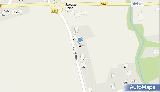 Jaworze, Zdrojowa, 11, mapa Jaworze