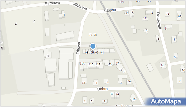 Juszkowo, Zdrowa, 9G, mapa Juszkowo