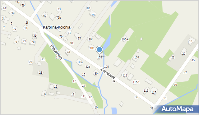 Karolina, Zdrojowa, 103, mapa Karolina