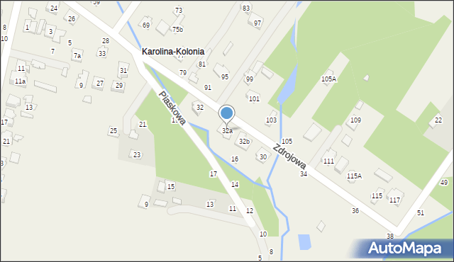 Karolina, Zdrojowa, 32a, mapa Karolina