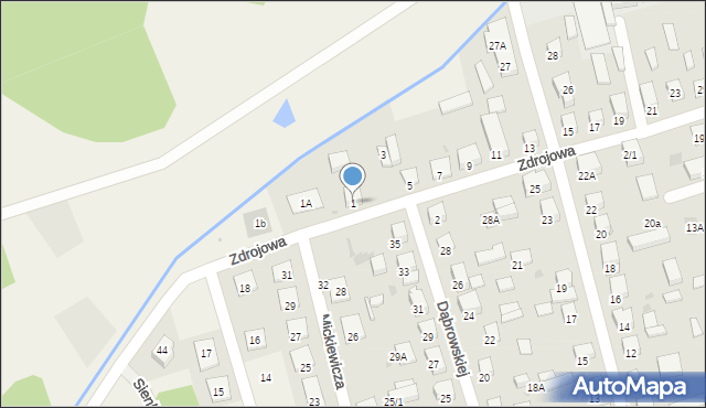 Kleosin, Zdrojowa, 1, mapa Kleosin