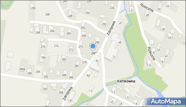 Klimkówka, Zdrojowa, 268, mapa Klimkówka