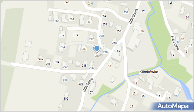 Klimkówka, Zdrojowa, 280, mapa Klimkówka