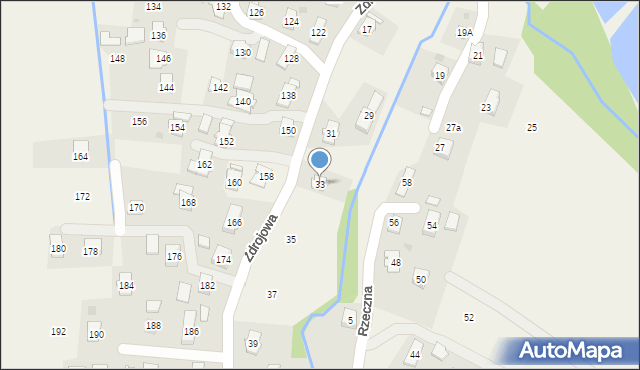 Klimkówka, Zdrojowa, 33, mapa Klimkówka