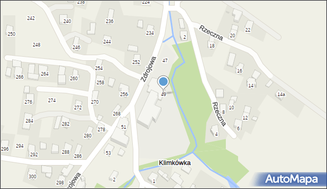 Klimkówka, Zdrojowa, 49, mapa Klimkówka