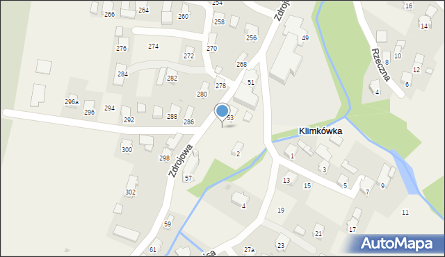 Klimkówka, Zdrojowa, 55, mapa Klimkówka