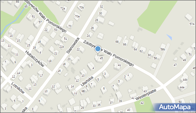 Koszalin, Zdobywców Wału Pomorskiego, 47, mapa Koszalina
