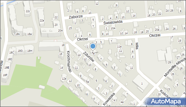 Kraków, Zdunów, 7a, mapa Krakowa