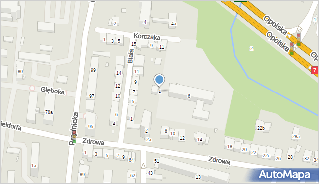 Kraków, Zdrowa, 4, mapa Krakowa