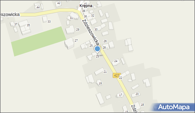 Krępna, Zdzieszowicka, 23, mapa Krępna