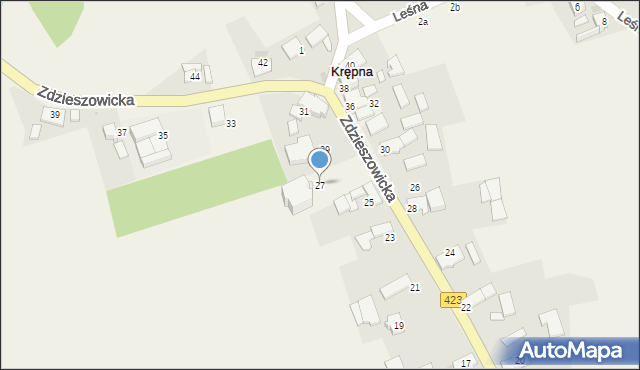 Krępna, Zdzieszowicka, 27, mapa Krępna