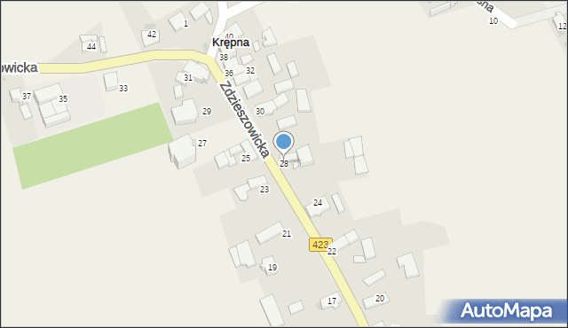 Krępna, Zdzieszowicka, 28, mapa Krępna