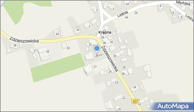 Krępna, Zdzieszowicka, 29, mapa Krępna