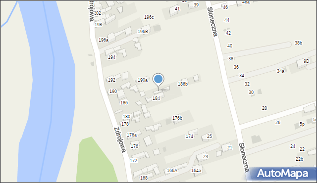 Krościenko nad Dunajcem, Zdrojowa, 186a, mapa Krościenko nad Dunajcem