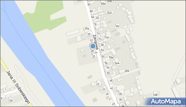 Krościenko nad Dunajcem, Zdrojowa, 27, mapa Krościenko nad Dunajcem