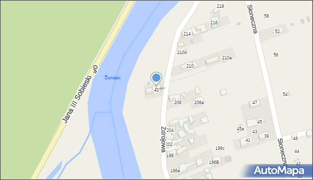 Krościenko nad Dunajcem, Zdrojowa, 41, mapa Krościenko nad Dunajcem