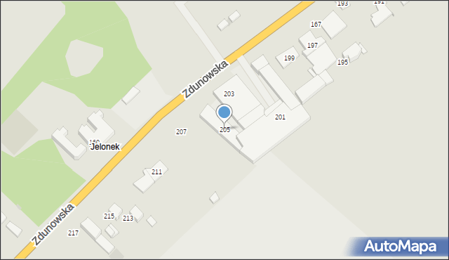 Krotoszyn, Zdunowska, 205, mapa Krotoszyna